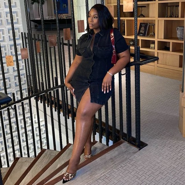 ASOS DESIGN denim fitted shirt mini dress in wash black